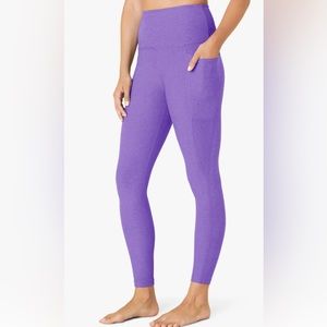 NWT Beyond Yoga Out of Pocket midi legging bright amethyst heather purple XS M